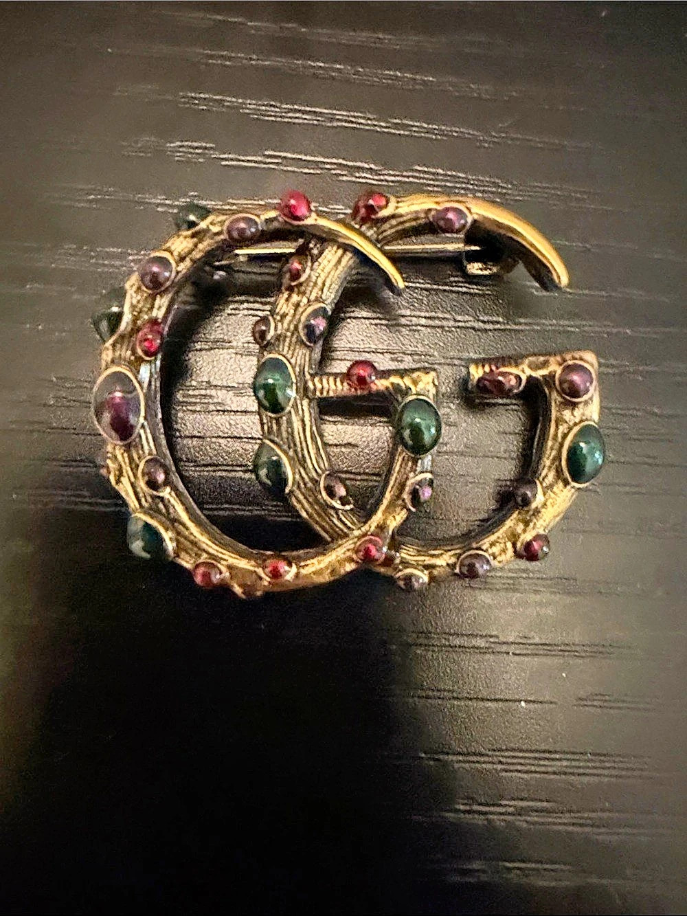 Inspired Jeweled Brooch in Gold